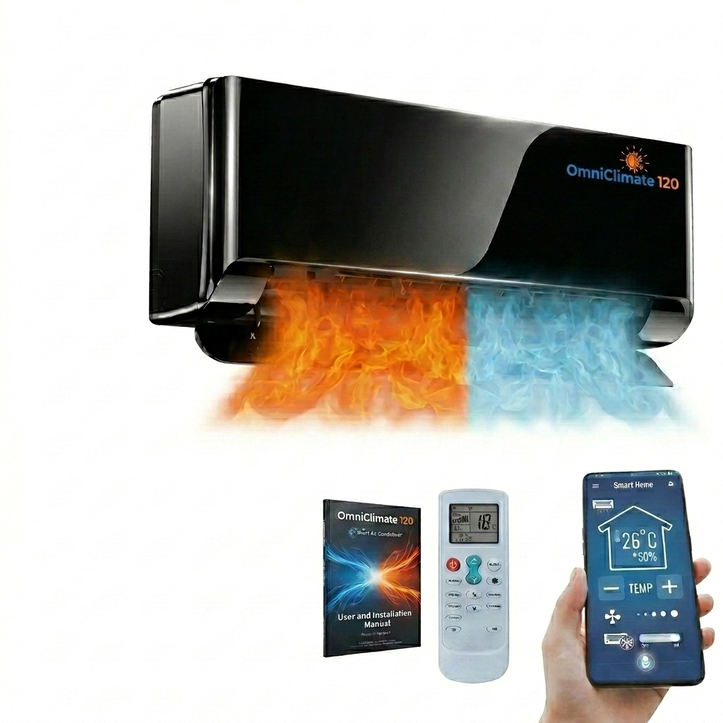 OmniClimate 120 — 2200W air curtain and wall convector heater mounted above a shop entrance